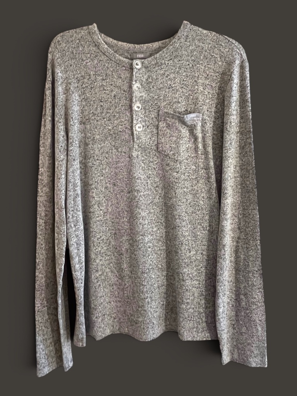 Figs MEN'S Off-Shift Loungewear Henley Top (LM6016) Size L